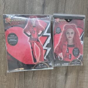 New Disney Descendants RED Costume With Wig